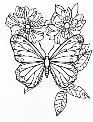Floral Patterns Butterfly Mandala Coloring Page by Mindset Flow