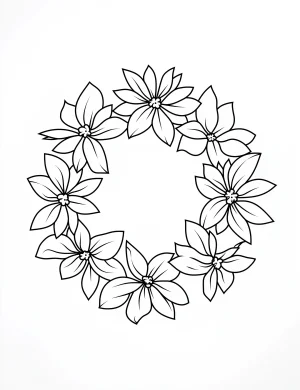 Floral Wreath Coloring Page