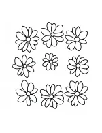 Flower Frame with Six Beautiful Daisies Adult Coloring Page