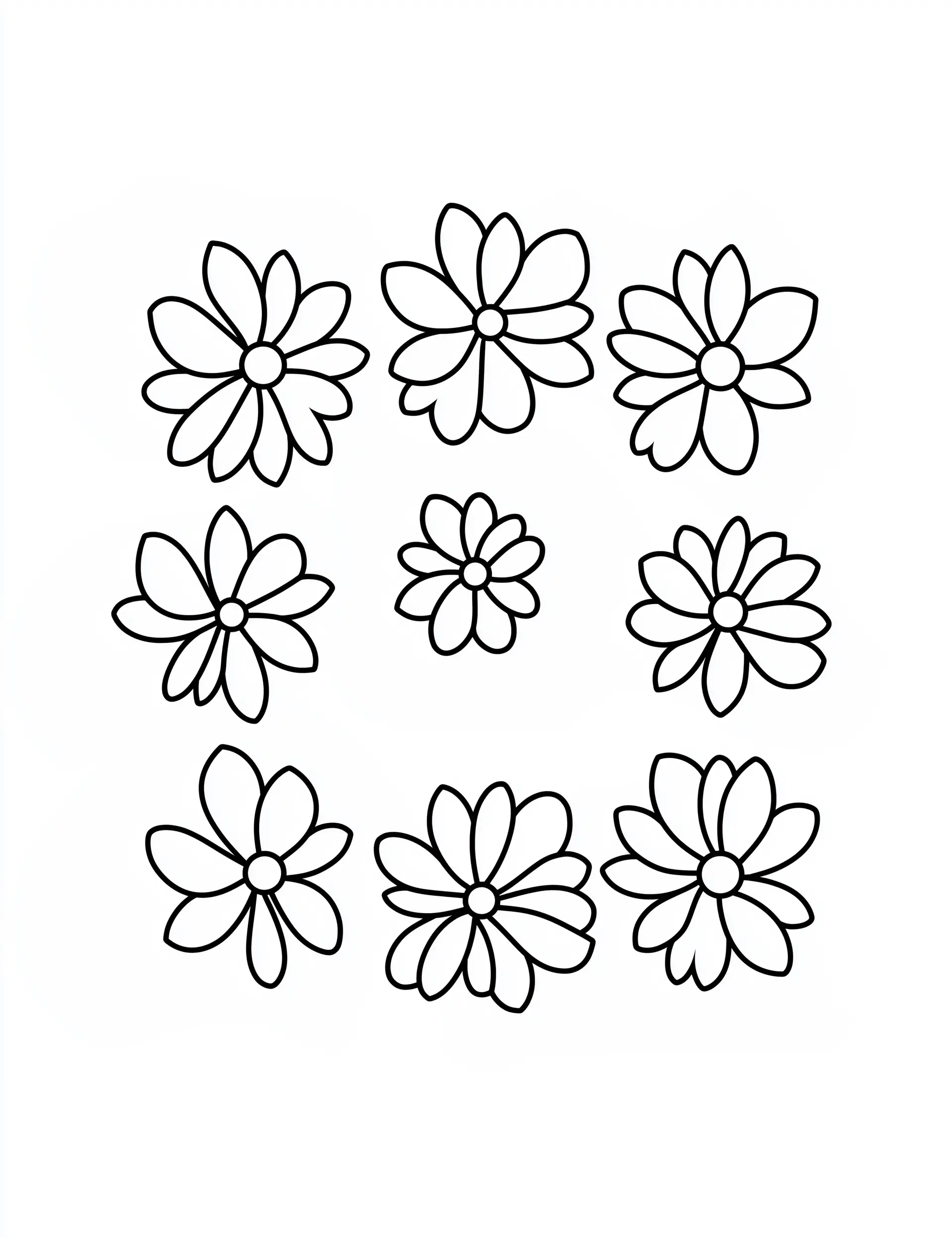 Flower Frame with Six Beautiful Daisies Adult Coloring Page