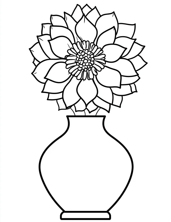 Flower in Full Bloom Mandala Coloring Page