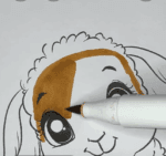 Fluffy Lamb and Little Bird with Easter Egg Coloring Page-HowToVideo