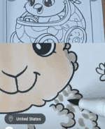Fluffy Lamb with Easter Egg in Flower Meadow Coloring Page-HowToVideo