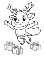 Flying Reindeer Superhero Christmas Coloring Page By Mindset Flow