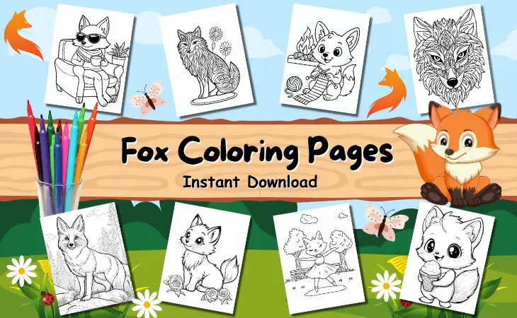 Fox Coloring Pages by Mindset Flow