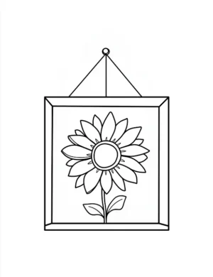 Framed Sunflower Petal Artwork Flower Coloring Page By Mindset Flow