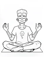 Frankenstein Doing Yoga Coloring Page by Mindset Flow