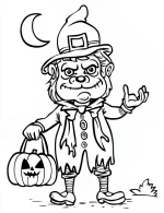 Frankenstein Monster in Clown Costume Coloring Page by Mindset Flow