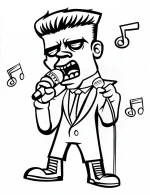 Frankenstein Singing Halloween Coloring Page by Mindset Flow