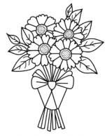 Fresh Flower Bouquet Flower Coloring Page By Mindset Flow