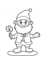 Friendly Leprechaun Holding Shamrock Coloring Page