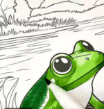 Frog On Lily Pad Printable Coloring Page How to Video