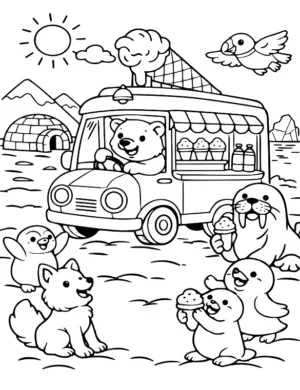 Frosty Ice Cream Truck Coloring Page By Mindset Flow