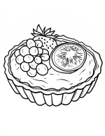 Fruity Tart with Fresh Berries Coloring Page by Mindset Flow