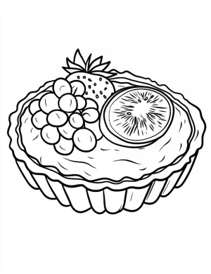 Fruity Tart with Fresh Berries Coloring Page by Mindset Flow