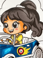 Fun-Filled Drive With A Girl Cruising Through Scenic Roads Adult Coloring Page How to Video