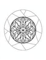 Geometric Abstract Mandala Circular Pattern Symmetrical Lines Coloring Page by Mindset Flow