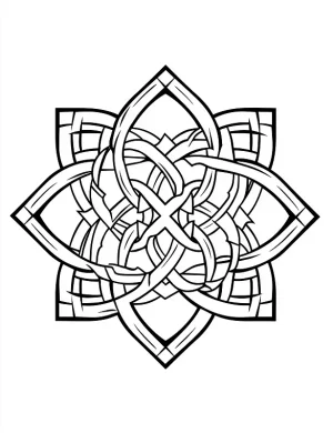 Geometric Celtic Mandala Design Coloring Page by Mindset Flow
