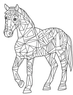 Geometric Horse Mandala with Sharp Edges Coloring Page by Mindset Flow