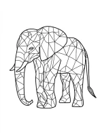 Geometric Mandala Elephant with Sharp Edges Coloring Page by Mindset Flow