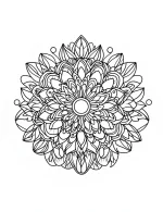 Geometric Mandala with Symmetrical Patterns and Intricate Shapes Coloring Page by Mindset Flow