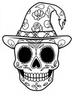 Ghost Wearing a Witchcraft Hat Coloring Page by Mindset Flow