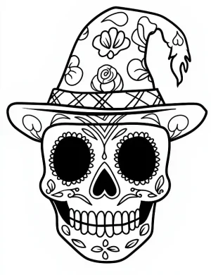 Ghost Wearing a Witchcraft Hat Coloring Page by Mindset Flow