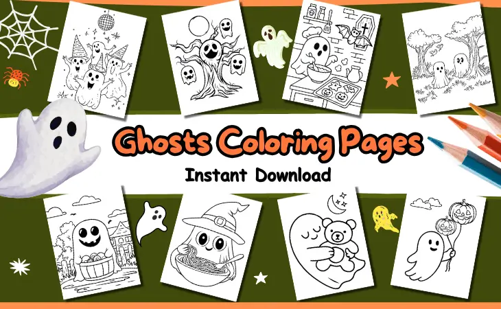 Ghosts Coloring Pages by Mindset Flow