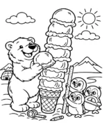 Giant Ice Cream Tower Coloring Page By Mindset Flow