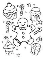 Gingerbread Man Candy Canes Christmas Coloring Page By Mindset Flow