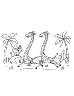 Giraffes Running Wild Coloring Page by Mindset Flow