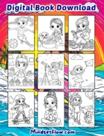 Girl Adventures Calming Coloring Book Digital Printable Version by Mindset Flow Coloring Pages Included 3