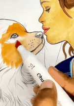 Girl And Dog Nuzzle Adult Coloring Page How to Video