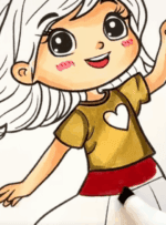 Girl Flying A Kite In The Field Adult Coloring Page How to Video