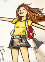 Girl Hiking at Waterfall Adventure Adult Coloring Page How to Video