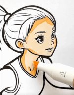 Girl Playing Basketball Adult Coloring Page-HowToVideo