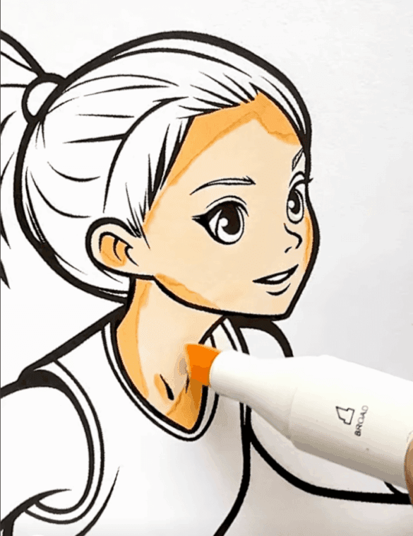 Girl Playing Basketball Adult Coloring Page-HowToVideo