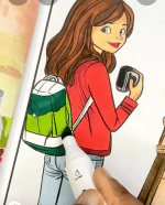 Girl Taking Photos of Leaning Tower of Pisa Adult Coloring Page-HowToVideo