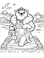 Glamorous Runway Queen Bear Coloring Page By Mindset Flow