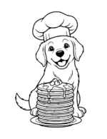 Golden Pancake Tower Puppy Chef Coloring Page By Mindset Flow