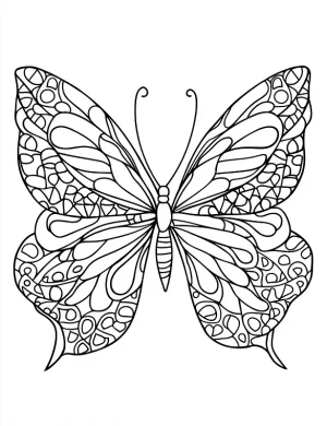 Graceful Abstract Butterfly Mandala Art Adult Coloring Page by Mindset Flow