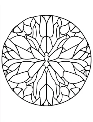 Graceful Abstract Butterfly Mandala Circular Symmetry Outline Coloring Page by Mindset Flow