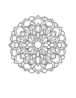 Graceful Circular Geometric Flower Mandala For Relaxation Coloring Page by Mindset Flow