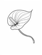 Graceful Heart Shaped Petal Flower Coloring Page by Mindset Flow