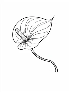 Graceful Heart Shaped Petal Flower Coloring Page by Mindset Flow