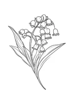 Graceful Lily Of The Valley Flower Coloring Page By Mindset Flow