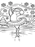 Graceful Penguin Ballerina Ice Dancing Coloring Page By Mindset Flow
