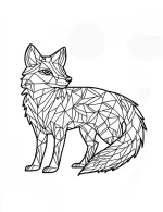 Graceful Sitting Fox with Intricate Mandala Style Lines Coloring Page by Mindset Flow