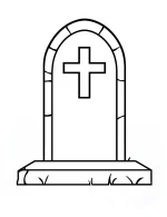 Gravestone Cross Memorial Christmas Coloring Page by Mindset Flow