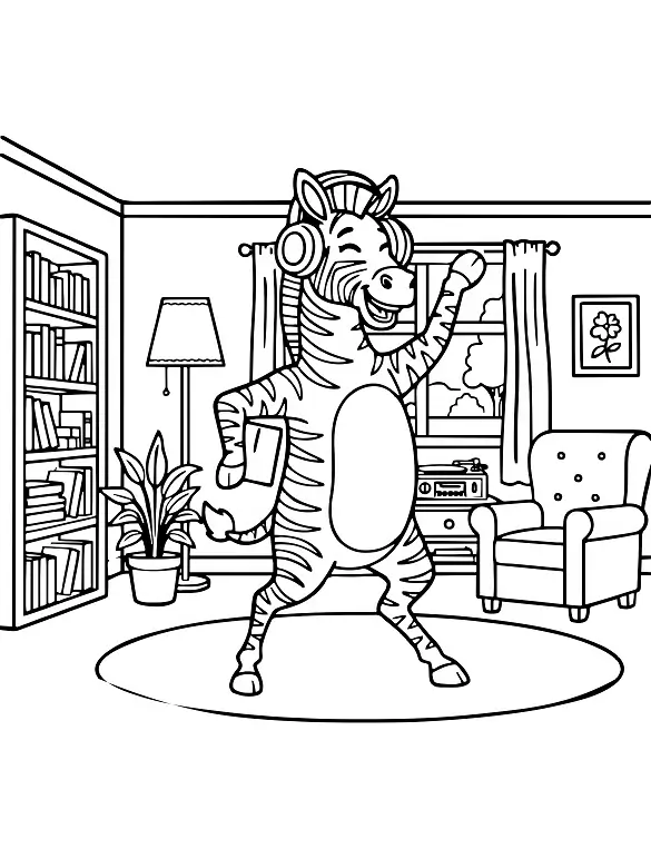 Groovy Zebra Disco Dance Coloring Page By Mindset Flow Groovy Zebra Disco Dance Coloring Page By Mindset Flow
